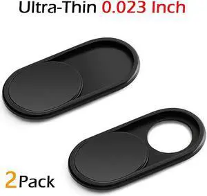 Webcam Cover Slide2Pack 0023 Inch UltraThin Metal Web Camera Cover for MacBook Pro iMac Laptop PC iPad Pro iPhone 876 Plus Protect Your Visual Prvacy Black