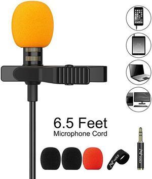 Upgraded Lavalier Lapel Microphone, Omnidirectional Condenser Mic for Apple iPhone iPad Mac Android Smartphones, YouTube, Interview, Studio, Video, Recording,Noise Cancelling Mic