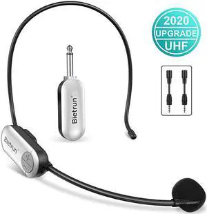 Microphone Headset New Upgrade Uhf Mic System 165ft Range 1418 Plug Head Mounted Handheld 2 In 1 For Iphone Ipad Android Desktop Camera Speaker Recording Amplifier