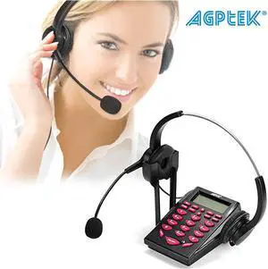 Upgraded Call Center Phone  Corded Telephone with Binaural Headset amp Dialpad for House Call Center Office Noise Cancellation