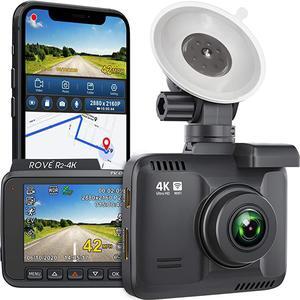 R2 4K Dash Cam Built in WiFi GPS Car Dashboard Camera Recorder with UHD 2160P 24 LCD 150° Wide Angle WDR Night Vision