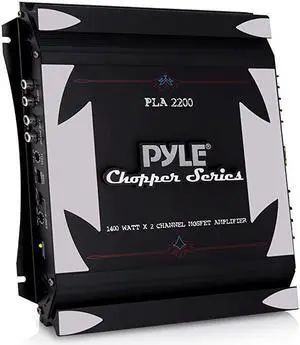 2 Channel Car Stereo Amplifier 1400W Dual Channel Bridgeable High Power MOSFET Audio Sound Auto Small Speaker Amp w Crossover Bass Boost Control Gold Plated RCA Input Output  PLA2200 Black