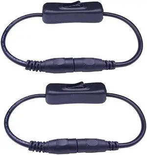 2pcs LED Strip Light Inline OnOff Switch Cable DC Jack 55x21mm Male to Female Connector DC Jack Switch LED Tape Light Connector 12V Inline Rocker Switch DC Power Adapter Connector