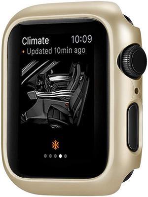 Compatible with Apple Watch Series 6 5 4 SE Case 44mm 40mm Super Thin Bumper Protector PC Hard Cover Lightweight Slim Shockproof Accessories Matte Frame Compatible iWatch Gold 44mm