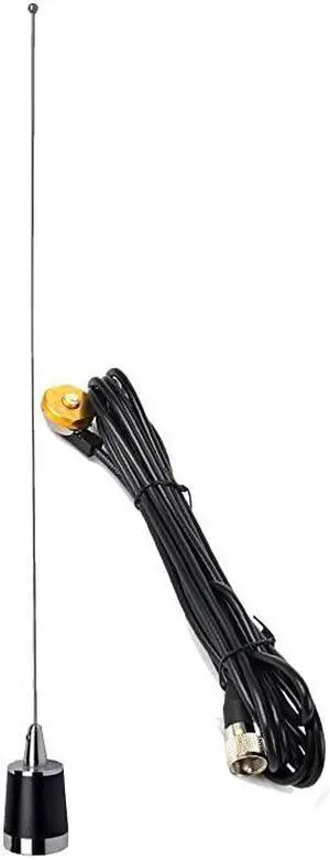 TCJ-N1 Dual Band NMO 144Mhz/430Mhz Mobile FM Tranceiver 2M/70cm Antenna with 13 ft RG58 Coax Cable NMO to UHF PL259 Connector for Yaesu Kenwood HYT Vertex Icom Mobile Radios