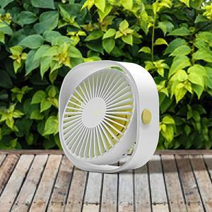 USB Desk Fan, 3 Speed Personal Small Desktop Table Quiet USB Fan for Home Office Car Outdoor Travel (White)