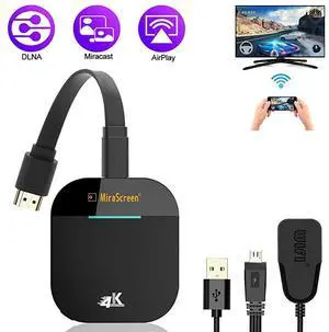 4K WiFi Display Dongle Wireless HDMI Display Adapter DualBand 5G WiFi Wireless Display Receiver iPhone iPad Laptop Android Phone Miracast Dongle for HD TV Projector Monitor