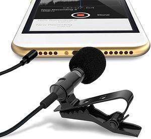 Lavalier Microphone for Bloggers and Vloggers Lapel Mic Clipon Omnidirectional Condenser for iPhone Ipad Samsung Android Windows Smartphones