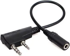 Earpiece Adapter, 2 Pin to 3.5mm Walkie Talkies Headset Adapter for  H-777 RT21 RT22 RT27 RT28 RT68 RT19 RT18 H-777S Baofeng BF-888S Arcshell AR-5 BTECH Kenwood 2 Way Radios (1 Pack)