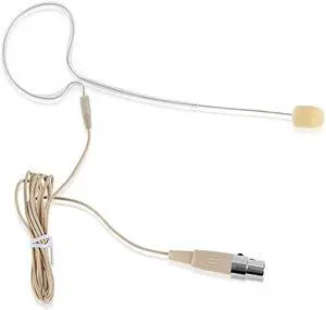 In Ear Back Electric Microphone Portable Omnidirectional Wired Headset Pro Voice Audio Condenser Mic with 4 Pin Mini XLR Cable Wire and Windscreen For Shure System  Pro PMEMS10 Skin Tone