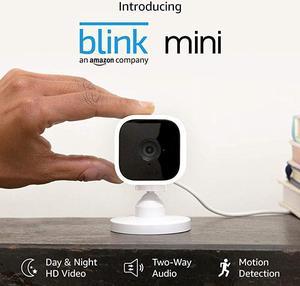 Mini Compact indoor plugin smart security camera 1080 HD video motion detection night vision Works with Alexa 2 cameras