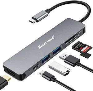 USB C Hub MacBook Pro Adapter USB C Dongle 7 in 1 USB C to HDMI Multiport Adapter Compatible for USB C Laptops Nintendo and Other Type C Devices 4K HDMI USB30 SDTF Card Reader 100W PD