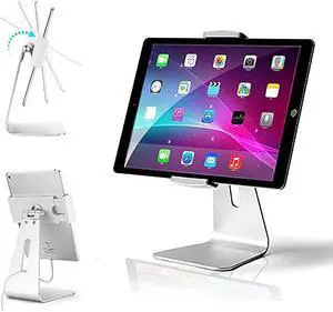 Elegant Tablet Stand Aluminum iPad Stand Holder Desktop Kiosk POS Stand for 713 inch iPad Pro Air Mini Galaxy Tab Nexus Tablet Mount for Store Showcase Office Reception Kitchen Countertop