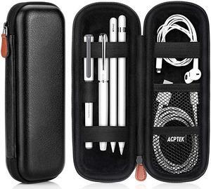 Case Holder for Apple Pencil Slim PU Leather Carrying Case Pouch Cover Compatible with Apple Pen Accessories USB Cable EarphoneSamsung Stylus iPad Pro PenPencil Recording Pen Black