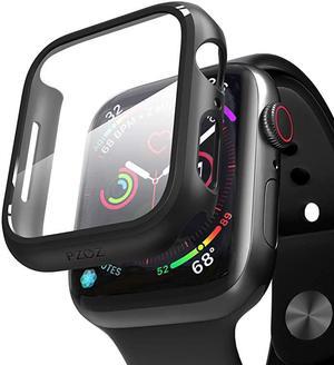 Compatible for Apple Watch Series 65 4 SE 44mm Case with Screen Protector Accessories Slim Guard Thin Bumper Full Coverage Matte Hard Cover Defense Edge for Women Men GPS iWatch Black