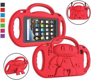 Kids Case for Kindle Fire 7 2019/ 2017 - Light Weight Shockproof Handle Friendly Kids Case with Built-in Kickstand & Shoulder Strap for All-New Fire 7 9th/ 7th Generation Tablet (7" Display) - Red