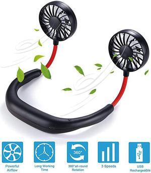 Fan Personal Fan band Fan Portable Fan Mini USB Hands Free Wearable Sports Rechargeable Fan 3 Speed 360 Degree Free Rotationadjustable Suitable for Office Outdoor Trave