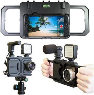 Multimedia Rig Case Video stabilizer for Apple iPhone 8 and 7 Easily Attach Lenses Lights Microphones Great for Video Recording Mounts on Tripods and Monopods