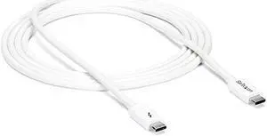 com 20Gbps Thunderbolt 3 Cable 66ft2m White 4k 60Hz Certified TB3 USBC to USBC Charger Cord w 100W Power Delivery TBLT3MM2MW