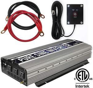PS1004 3000W Continuous 6000W Surge Peak Power Pure Sine Wave Inverter with Starter Cables and 4 Output Sockets