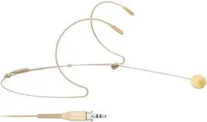 Microphone Headset Discreet Headworn Earset Over Ear Mic for Sennheiser Wireless System Bodypack Transmitter, Ideal for Lectures, Live Performance, Theater, Podcasts – Beige