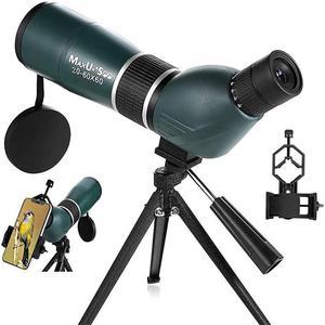 2060x60 Zoom HD Spotting Scope with Tripod Carrying Bag and Phone Adapter BAK4 Prism Full MultiCoated Lens for Target Shooting Hunting Bird Watching Wildlife Scenery Moon Viewing