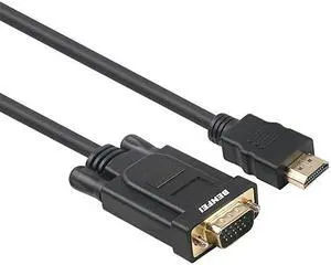HDMI to VGA  GoldPlated HDMI to VGA 3 Feet Cable Male to Male Compatible for Computer Desktop Laptop PC Monitor Projector HDTV Raspberry Pi Roku Xbox and More