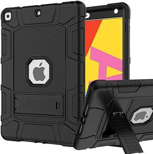Case for iPad 7th/8th Generation, iPad 10.2 Case, Hybrid Shockproof Rugged Drop Protection Cover Built with Kickstand for iPad 10.2 Inch 7th/8th Generation 2019/2020 Release (Navy Blue+Gray)