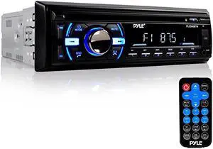 Boat Bluetooth Marine Stereo Receiver Marine Head Unit Din Single Stereo Speaker Receiver Wireless Music Streaming HandsFree Calling CD PlayerMP3USBAUX AM FM Radio  PLCD43BTM Black