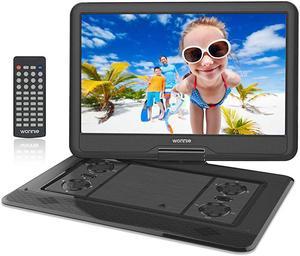 17.9’’ Large Portable DVD/CD Player with 15.6‘’ Swivel Screen, 1366x768 HD LCD TFT, 6 Hrs 5600mAH Rechargeable Battery, Regions Free, Support USB/SD Card/ Sync TV , High Volume Speaker