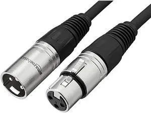 Basics XLR Male to Female Microphone Cable 10 Feet Black