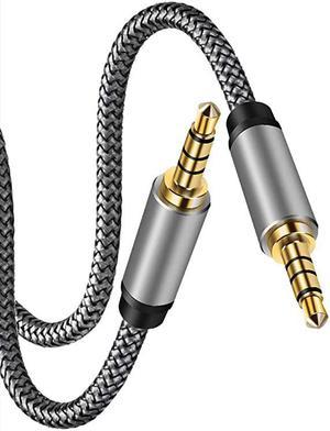 to Audio Cable 15Ft4 Pole HiFi Stereo Sound 35mm Aux Cable AdapterAuxiliary CableAux Cord Compatible All 35mmEnabled Devices for Car 15Ft Silver