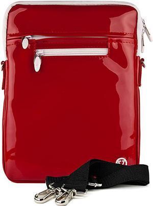 Slim Patent Red Cross Body Tablet Carrying Case Bag for Apple iPad 9.7-inch, iPad Pro, Air 10.5-inch, 11-inch iPad Pro