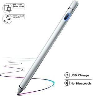 Pencil Compatible for AppleActive Pen for Touch Screens 15mm Metal Fine Point High Sensitivity Digital Pen Compatible with iPadAndroid Tablet and Other Touch Screen Silver