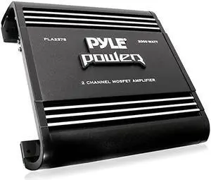 2 Channel Car Stereo Amplifier 2000W Dual Channel Bridgeable High Power MOSFET Audio Sound Auto Small Speaker Amp Box w Crossover Bass Boost Control Silver Plated RCA Input Output  PLA2378 Black