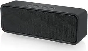 Wireless Bluetooth Speaker with AUXUSBTF Card SlotOutdoor Portable Stereo Speaker with HD AudioEnhanced Bass DualDriverHandsfree Calling FM Radio Speaker for TravelParty Black