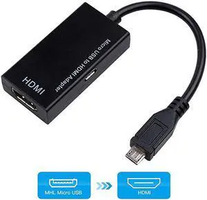 to HDMI Cable Adapter Micro USB to HDMI 1080P Video Graphic Converter with Video Audio Output for Samsung Galaxy S3 S4 S5 Note 2 3 4 Galaxy Tab 3 Tab S Tab Pro etc Phones with Function