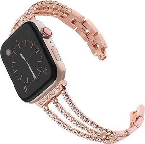 Compatible with Apple Watch Bands 38mm Series 3 Women Bracelet Replacement for Apple Watch Bands Series 6 Series 5 Series 4 40mm Band Compatible with Apple Watch SE Band Rose Gold