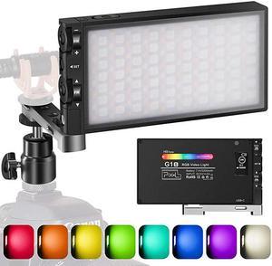 G1s RGB Video Light Builtin 12W Rechargeable Battery LED Camera Light 360° Full Color 12 Common Light Effects CRI≥97 25008500K LED Video Light Panel with Aluminum Alloy Body