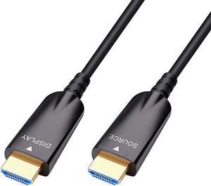 100ft Fiber Optic HDMI Cable with 4K 30Hz and 1080p 60Hz HD Video 3D HDCP CEC High Speed Supported 100 Feet Black