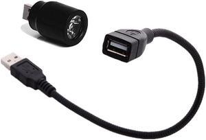 Plastic USB LED Light Lamp Socket Spotlight Flashlight Emergency Light White Light Base with Bendable USB Extension Cord Cable for PC Computer Laptop Power Bank Multipurpose Use Black