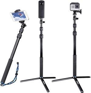 Telescoping Selfie Stick Compatible for GoPro MaxHero 876543+3SessionGOPRO Hero2018Ricoh Theta SVSamsung Gear360YI 4K