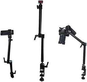 MCM5 Tabletop Photography Videography Live Stream Zoom Meeting Classroom Table clamp Mount with ¼-20 mounting Bolt for iPhone Android Smartphone, and Nikon Sony Canon Camera & Camcorder