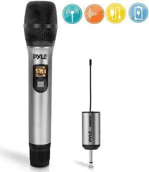 Portable UHF Wireless Microphone System Professional Battery Operated Handheld Dynamic Unidirectional Cordless Microphone Transmitter Set wAdapter Receiver for PA Karaoke DJ Party  PDWMU105
