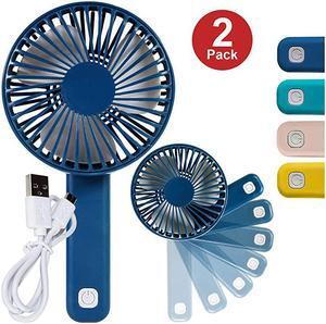 Micro USB RECHARGEABLE Mini Handheld Fan with Adjustable Handle Yellow