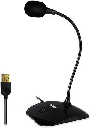 Computer Microphone with Mute ButtonPlugPlay CondenserDesktop PC Laptop Mac PS4 Mic LED Indicator 360 Gooseneck Design Recording Dictation YouTube Gaming StreamingOmnidirectional