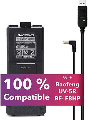 Baofeng Accessories Set Baofeng Battery BL5L 3800mah with Baofeng USB Charging Cable Compatible with Baofeng UV 5R MK2 MK3 MK4 MK5 BF8HP UV5RX3 RD5R UV5RTP UV5X3 by Radio
