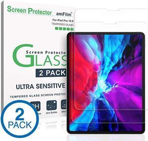 2 Pack Glass Screen Protector for iPad Pro 129 inch 2020 2018 Models 2 Pack Tempered Glass Ultra Sensitive Face ID and Apple Pencil Compatible