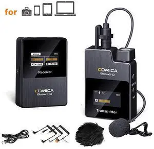 BoomXD 24G Digital Wireless Microphone Wireless Lavalier Lapel Microphone for Canon Nikon Sony DSLR CamerasCamcordersiPhone Android Smatphones Lav Mic for Vlogging Tiktok YouTube etc