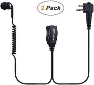 2 Pack Walkie Talkie Earpiece 25mm35mm 2Pin inEar Walkie Talkie Headset with PTT Mic Compatible with Motorola TwoWay Radios